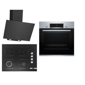 Bosch HBF514BS1T - POP7C6O12O - DWK64PJ60T Siyah 3'lü Ankastre Set