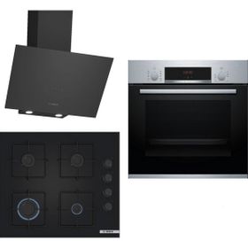 Bosch HBF514BS1T - POP7C6P30O - DWK64PJ60T Siyah 3'lü Ankastre Set