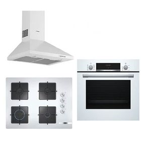 Bosch HBF514BW0T - POP7C2O12O - DWP64CC20T 3'lü Beyaz Ankastre Set