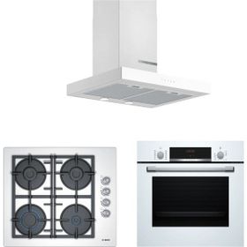 Bosch HBF514BW1T - DWB67BK20T - POP6C2O90O Beyaz 3'lü Ankastre Set