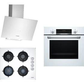 Bosch HBF514BW1T - POP6C2O10O - DWK64PJ20T Beyaz İnci 3'lü Ankastre Set