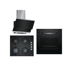 Bosch HBF534EB0T - POP6C6B11O - DWK065G60T 3'lü Siyah Ankastre Set