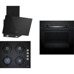 Bosch HBF534EB3T - POP6C6O10O - DWK63PJ60T Siyah 3'lü Ankastre Set