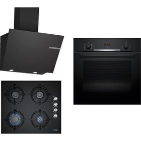 Bosch HBF534EB3T - POP6C6O10O - DWK66PJ60T Siyah 3'lü Ankastre Set