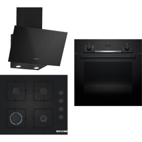 Bosch HBF534EB3T - POP6C6P30O - DWK63PJ60T Siyah 3'lü Ankastre Set