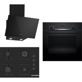 Bosch HBF534EB3T - POP7C6P30O - DWK63PJ60T Siyah 3'lü Ankastre Set