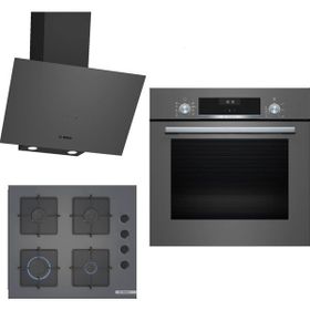Bosch HBF534EH3T - POP6C9P30O - DWK64PJ70T Gri 3'lü Ankastre Set