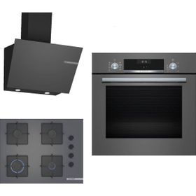 Bosch HBF534EH3T - POP7C9P30O - DWK66PJ70T Gri 3'lü Ankastre Set