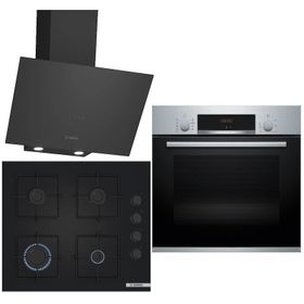 Bosch HBF534ES3T - POP6C6P30O - DWK64PJ60T Siyah 3'lü Ankastre Set