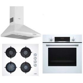 Bosch HBF534EW0T - POP6C2B11O - DWP64CC20T 3'lü Beyaz Ankastre Set