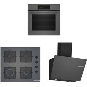 Bosch HBJ559EH6T - POP6C9P30O - DWK66PJ70T Gri 3'lü Ankastre Set