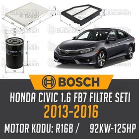 Bosch Honda Civic 1.6 FB7 2013 2016 Filtre Bakım Seti