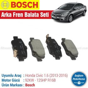 Bosch Honda Civic 1.6 FB7 2013-2016 Ön ve Arka Fren Balatası