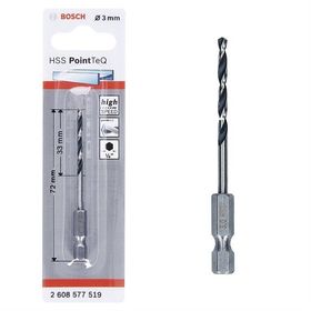 Bosch Hss Point TeQ Hex Metal 3 mm Matkap Ucu