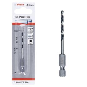 Bosch Hss Point TeQ Hex Metal 3 mm Matkap Ucu