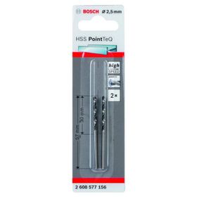 Bosch HSS-PointTeQ DIN 338 2.5 mm 2'li Metal Matkap Ucu
