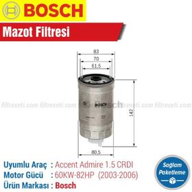 Bosch Hyundai Accent Admire 1.5 CRDI Mazot Filtresi
