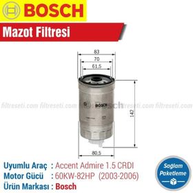 Bosch Hyundai Accent Admire 1.5 CRDI Mazot Filtresi