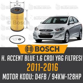 Bosch Hyundai Accent Blue 1.6 CRDI 2011-2016 Yağ Filtresi