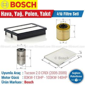Bosch Hyundai Tucson 2.0 CRDI 2005 2009 Filtre Bakım Seti