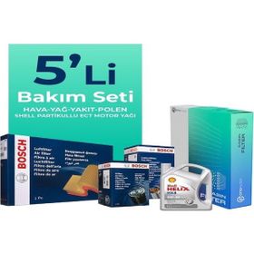 Bosch Isuzu D-Max 1.9 Shell Motor Yağlı 2017-2023 5'li Filtre Bakım Seti