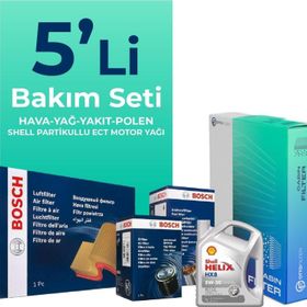 Bosch Isuzu D-Max 1.9 Shell Motor Yağlı 2017-2023 5'li Filtre Bakım Seti