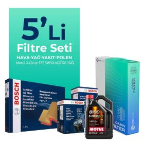 Bosch Isuzu D-Max 2.5 Motul Motor Yağlı 2012-2017 5'li Filtre Bakım Seti