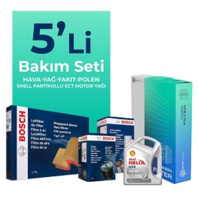 Bosch Isuzu D-Max 2.5 Shell Motor Yağlı 2012-2017 5'li Filtre Bakım Seti
