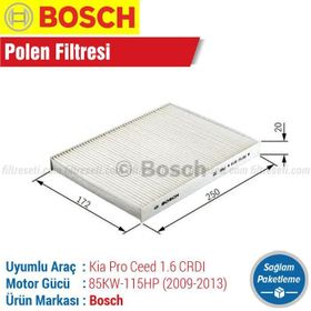 Bosch Kia Pro Ceed 1.6 CRDI 2008 2013 Filtre Bakım Seti