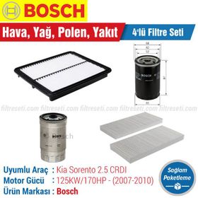 Bosch Kia Sorento 2.5 CRDI 2007 2010 170HP Filtre Bakım Seti