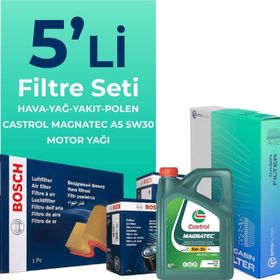 Bosch Land Rover Discovery 2.7 Castrol Motor Yağlı 2004-2010 5'li Filtre Bakım Seti