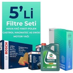 Bosch Land Rover Discovery 2.7 Castrol Motor Yağlı 2004-2010 5'li Filtre Bakım Seti