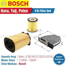 Bosch Mercedes E180 W212 2013 2016 Filtre Bakım Seti