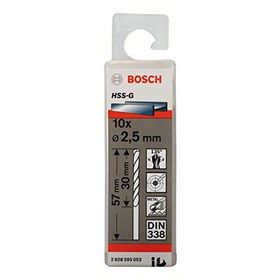 Bosch Metal HSS-G Dın 338 2.5x30x57 mm 10'lu Paket Matkap Ucu