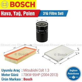 Bosch Mitsubishi Colt 1.3 2004 2013 Filtre Bakım Seti