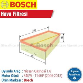 Bosch Nissan Qashqai 1.6 2006-2013 Hava Filtresi
