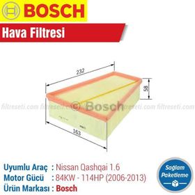 Bosch Nissan Qashqai 1.6 2006-2013 Hava Filtresi