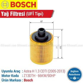 Bosch Opel Astra H 1.3 CDTI 2005 2013 Filtre Bakım Seti