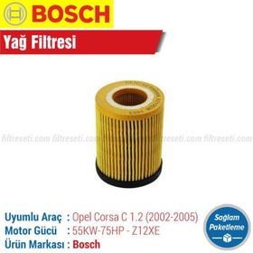 Bosch Opel Corsa C 1.2 16V. 2002-2005 Yağ Filtresi