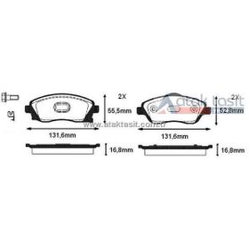 Bosch Opel Corsa C 1.2 2002-2006 Ön Fren Balatası