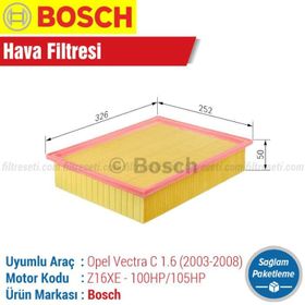 Bosch Opel Vectra C 1.6 2003-2008 Hava Filtresi