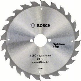 Bosch Optiline Eco 190x30 mm 24 Diş Daire Testere Bıçağı