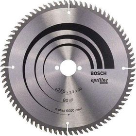 Bosch Optiline Wood Ahşap 250 mm 80 Diş Elmas Daire Testere Bıçağı