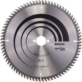 Bosch Optiline Wood Ahşap 250 mm 80 Diş Elmas Daire Testere Bıçağı