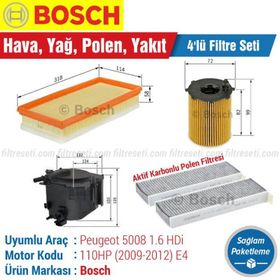 Bosch Peugeot 5008 1.6 HDI 2010 2012 Filtre Bakım Seti