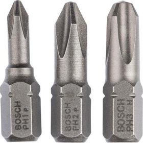 Bosch PH1/2/3x25 mm Hard Serisi 3 Parçalı Extra Vidalama Ucu Seti