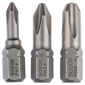 Bosch PH1/2/3x25 mm Hard Serisi 3 Parçalı Extra Vidalama Ucu Seti