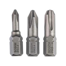 Bosch PH1/2/3x25 mm Hard Serisi 3 Parçalı Extra Vidalama Ucu Seti