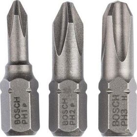 Bosch PH1/2/3x25 mm Hard Serisi 3 Parçalı Extra Vidalama Ucu Seti