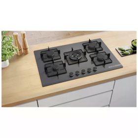 Bosch PNQ7B9P30O Serie 4 Gazlı 75 cm Sert Cam Antrasit Gri Doğalgaz Ocak